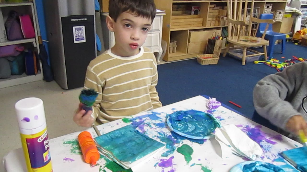 A. Sensory art 4yo boy